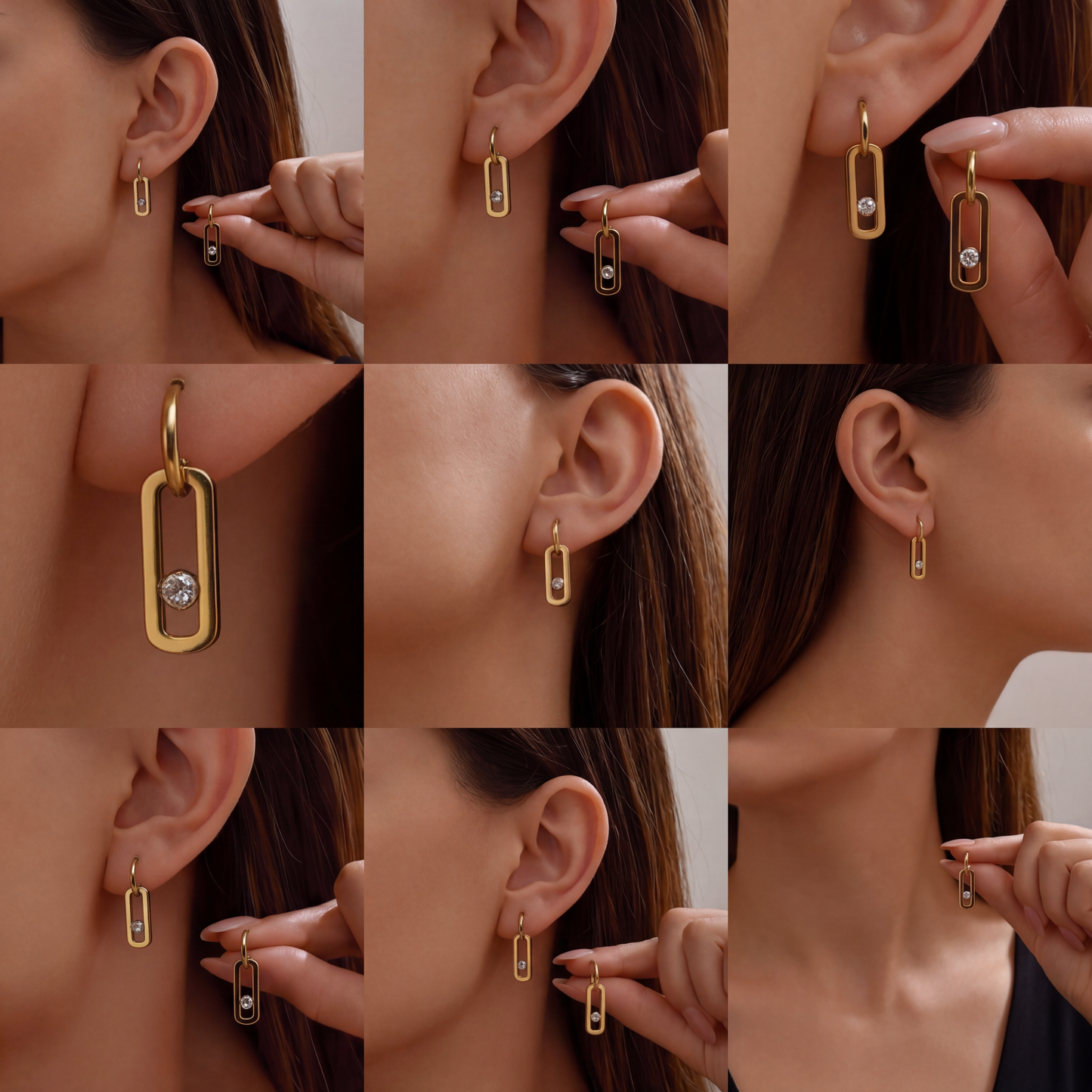 حلق الكلوفر المرصع بالكريستال