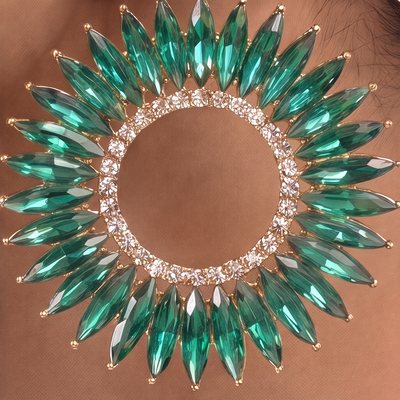 حلق زهرة الزمرد ( green )