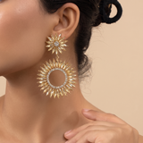 حلق زهرة الزمرد ( Gold )